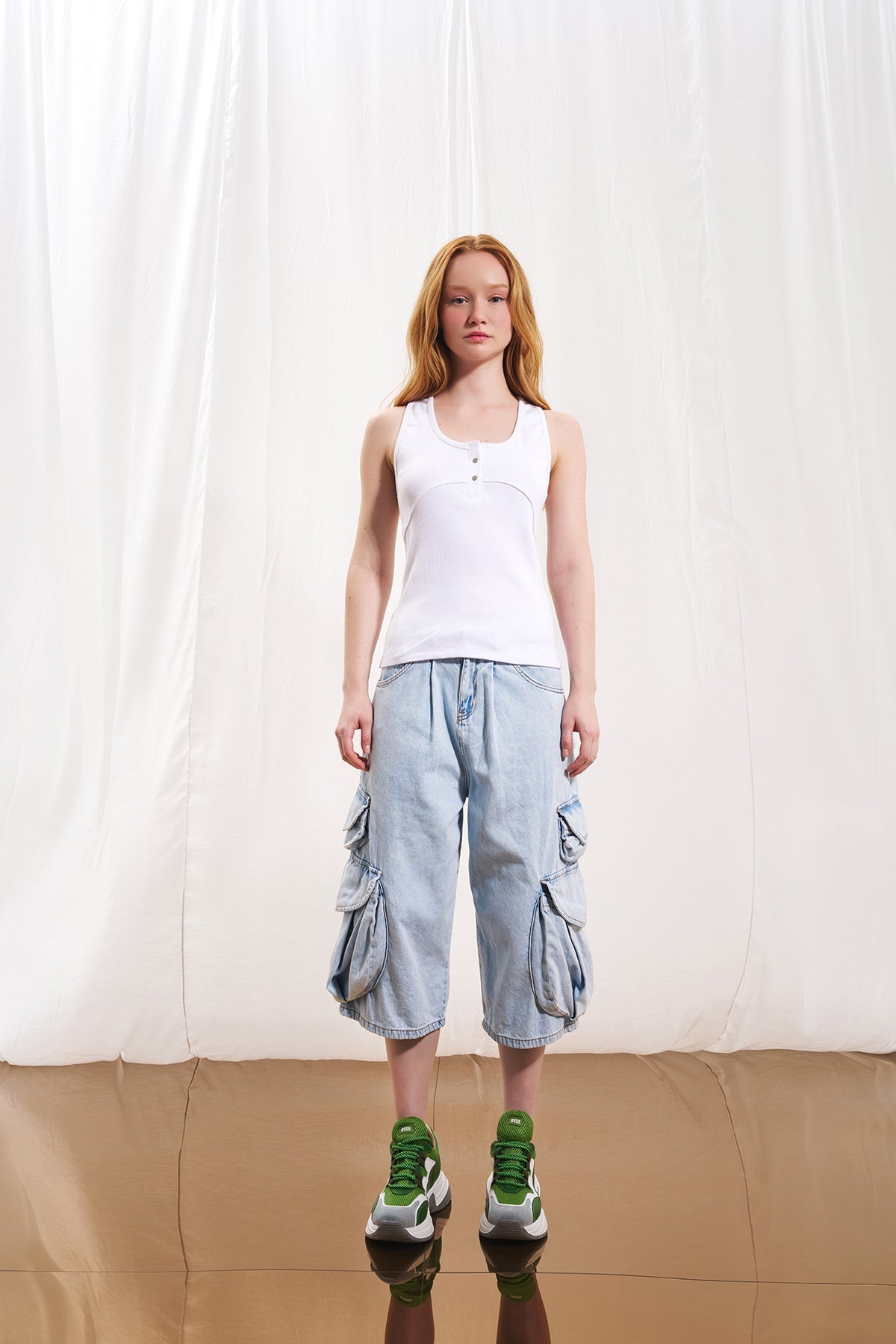 White Ribbed Tank Top 17346