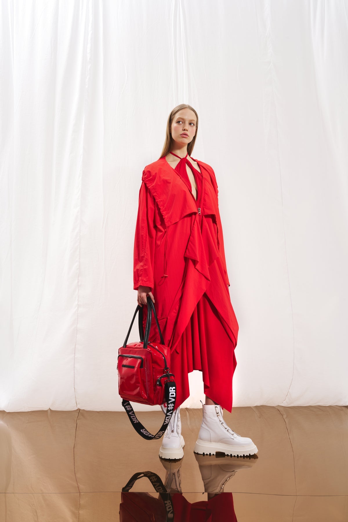 Coral Hooded Oversize Trench Coat 17347