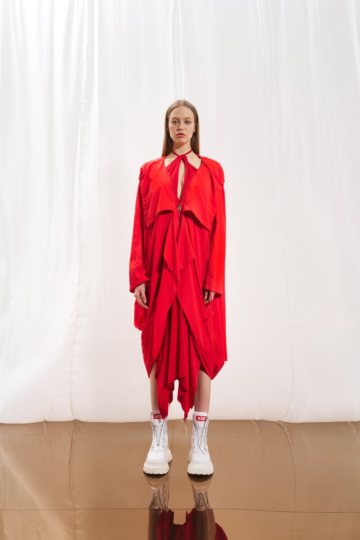 Coral Hooded Oversize Trench Coat 17347