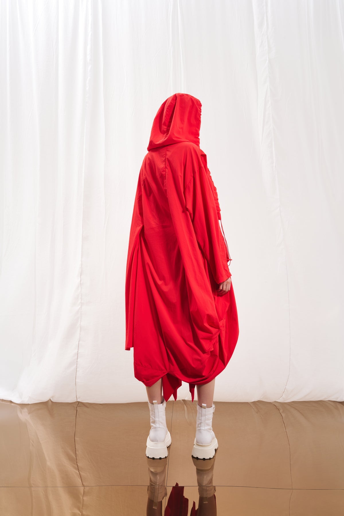 Coral Hooded Oversize Trench Coat 17347