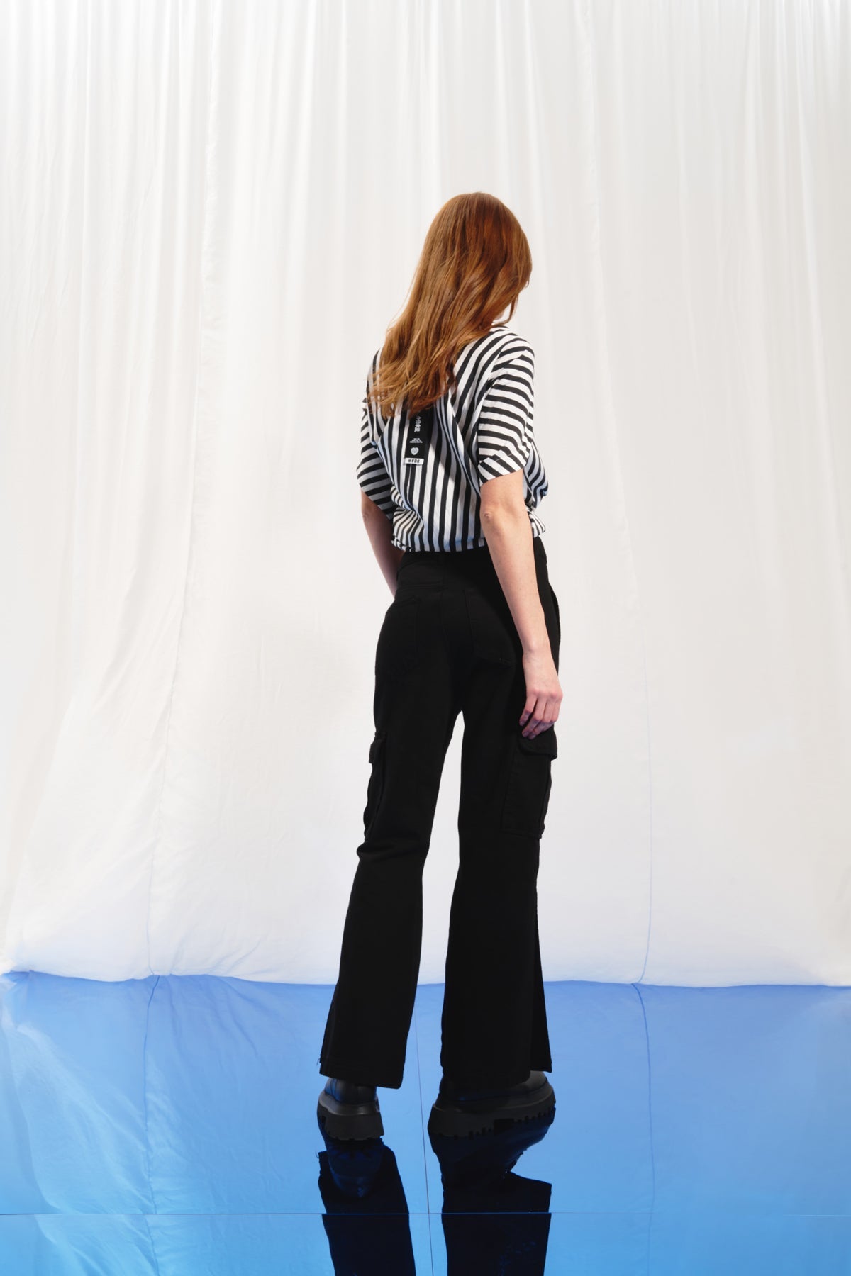 Black Flare Denim Trousers 17352