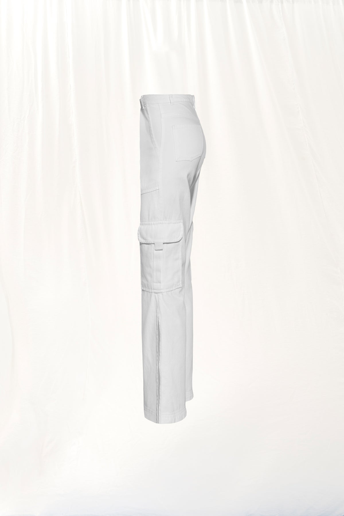 White Flare Denim Trousers 17352