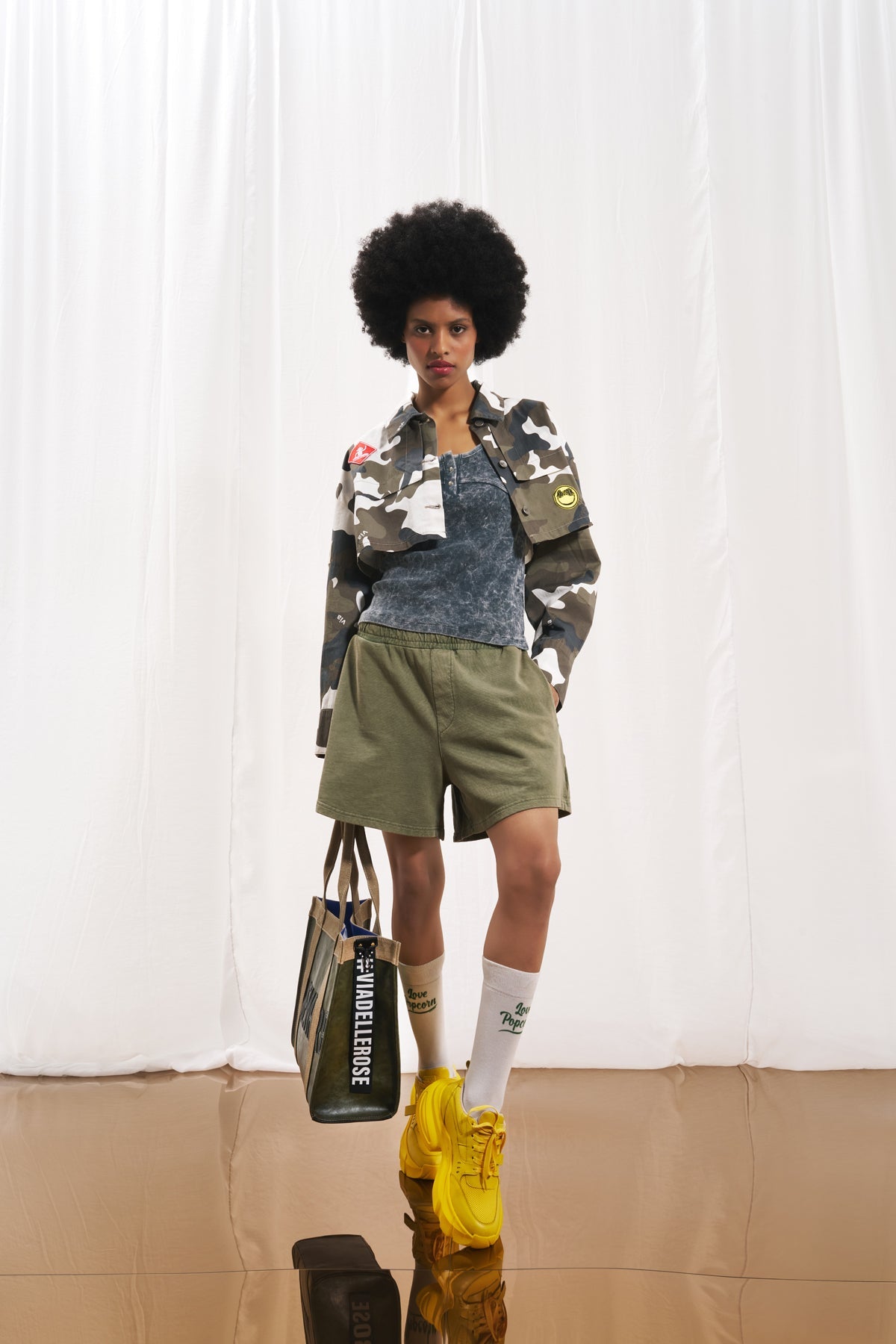 Khaki Camo Cropped Jacket 17365