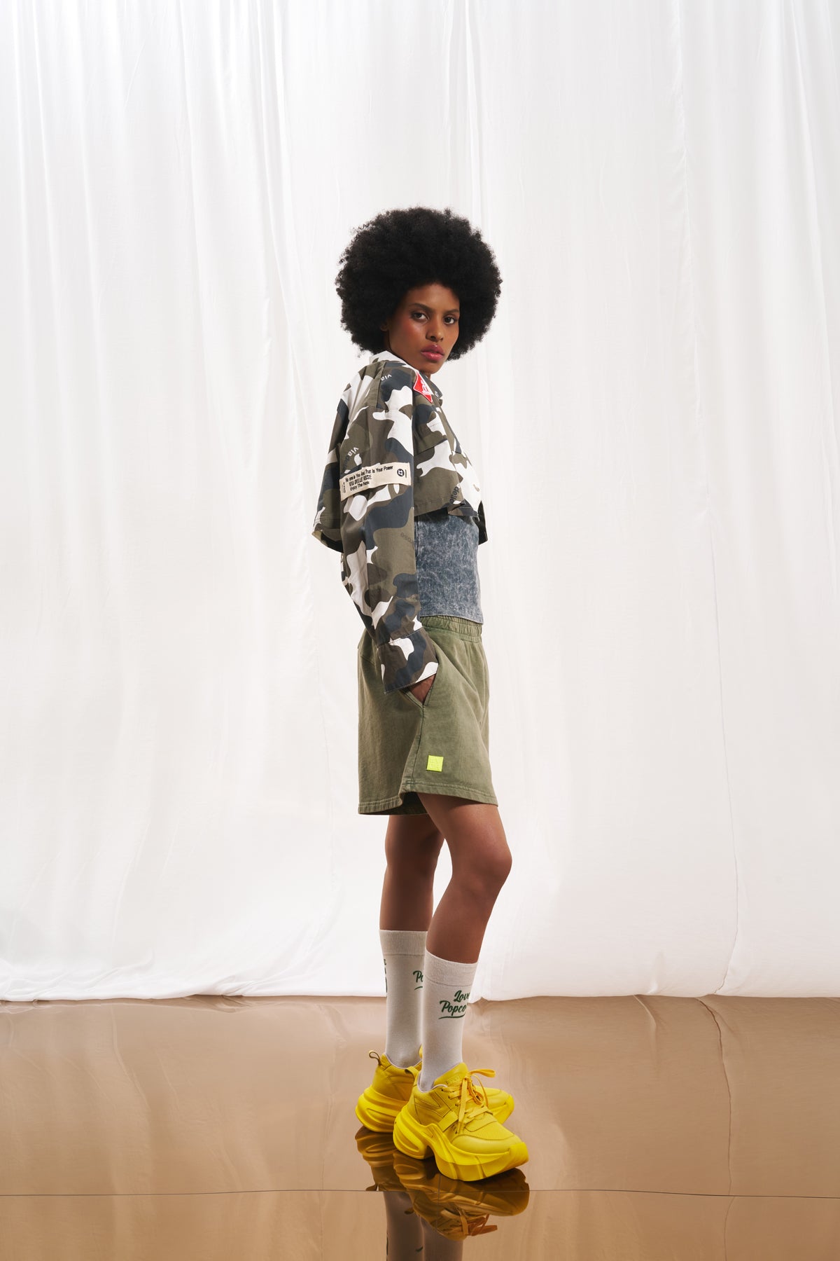 Khaki Camo Cropped Jacket 17365