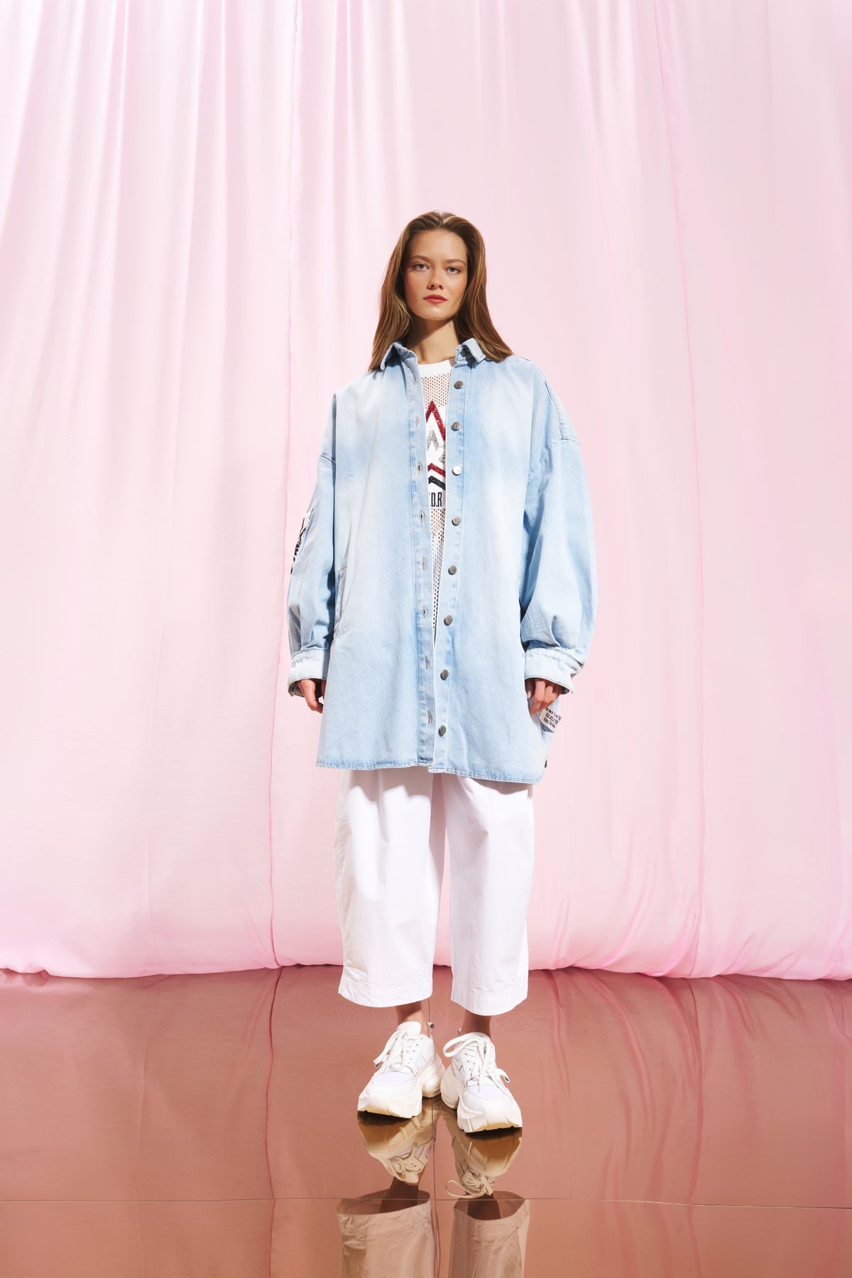 Light Blue Oversize Denim Jacket 17373