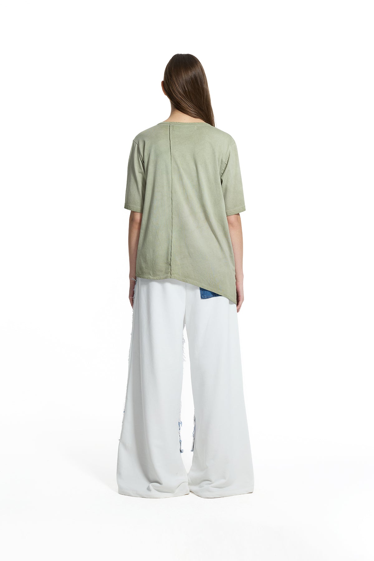Khaki Graphic Asymmetric T-shirt 19140
