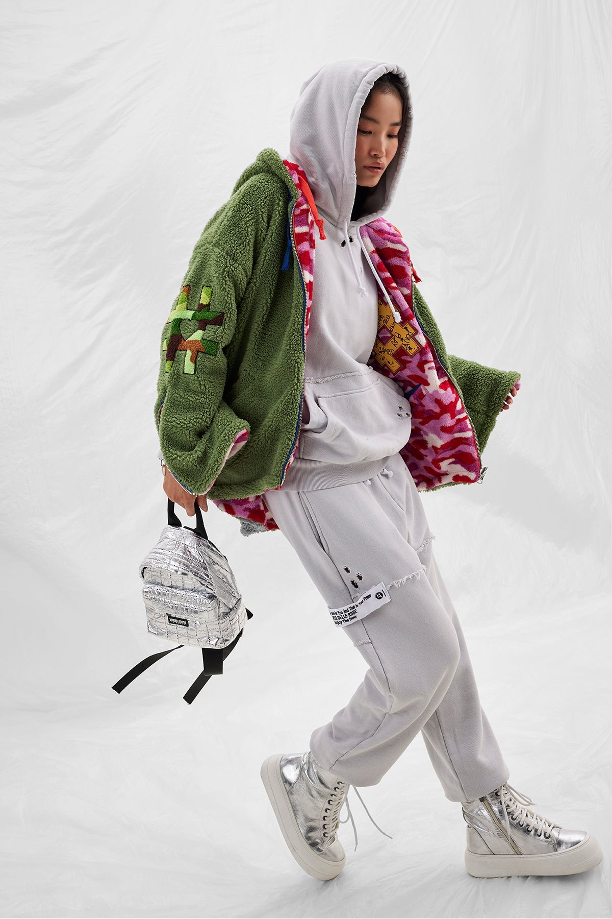 Multicolor Verde Blouson 14068