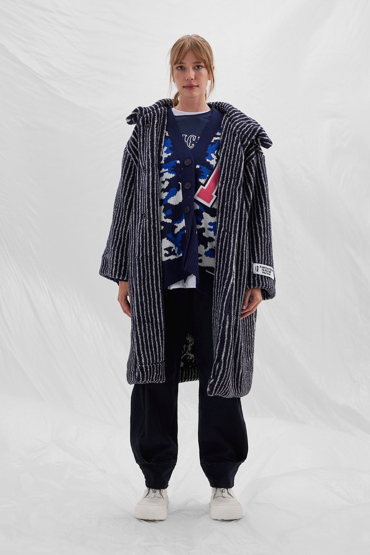 Navy Off White Coat 14247