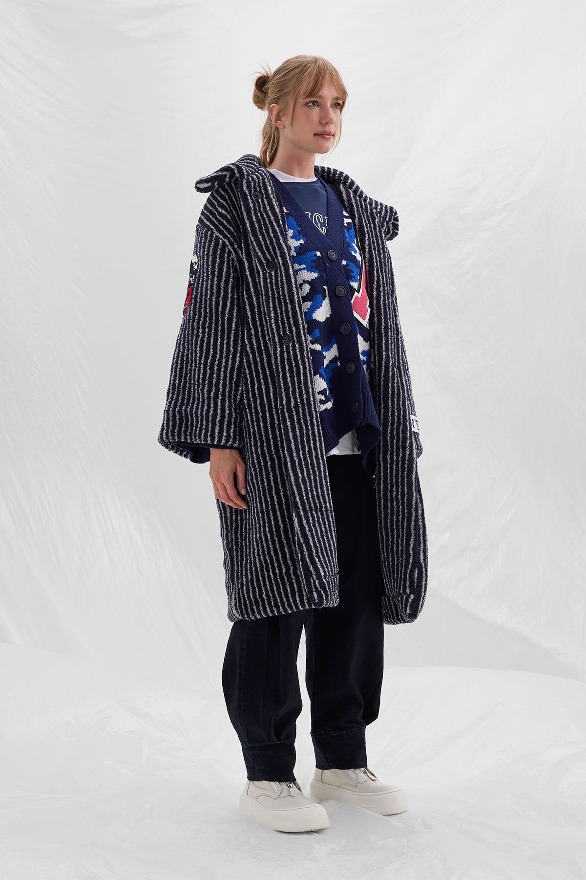 Navy Off White Coat 14247