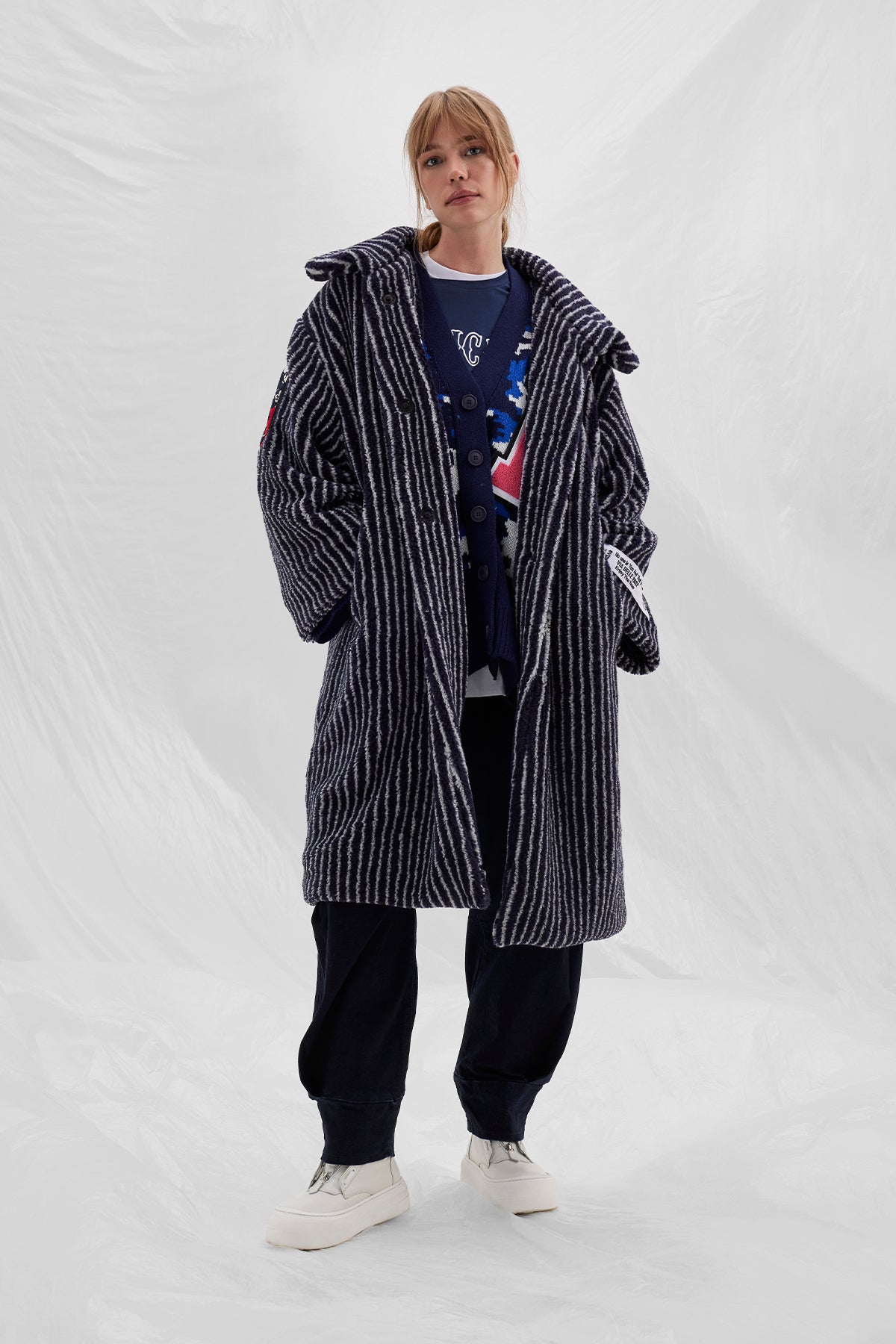 Navy Off White Coat 14247