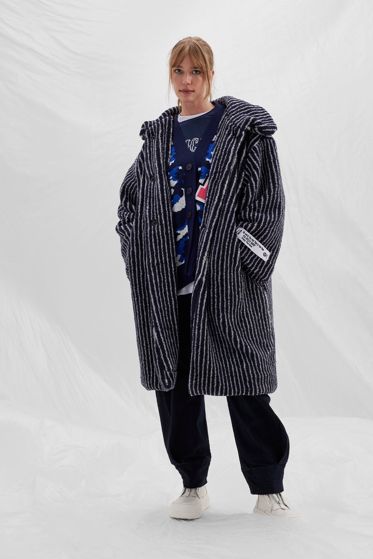 Navy Off White Coat 14247