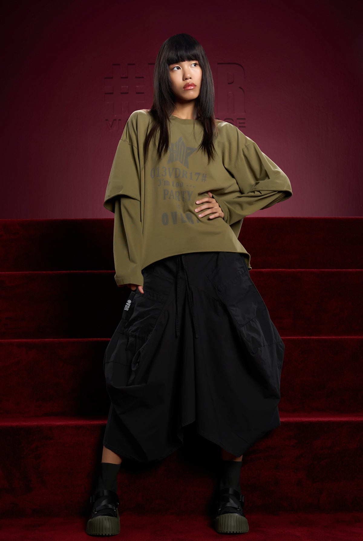 Olive L S T-shirt 16144