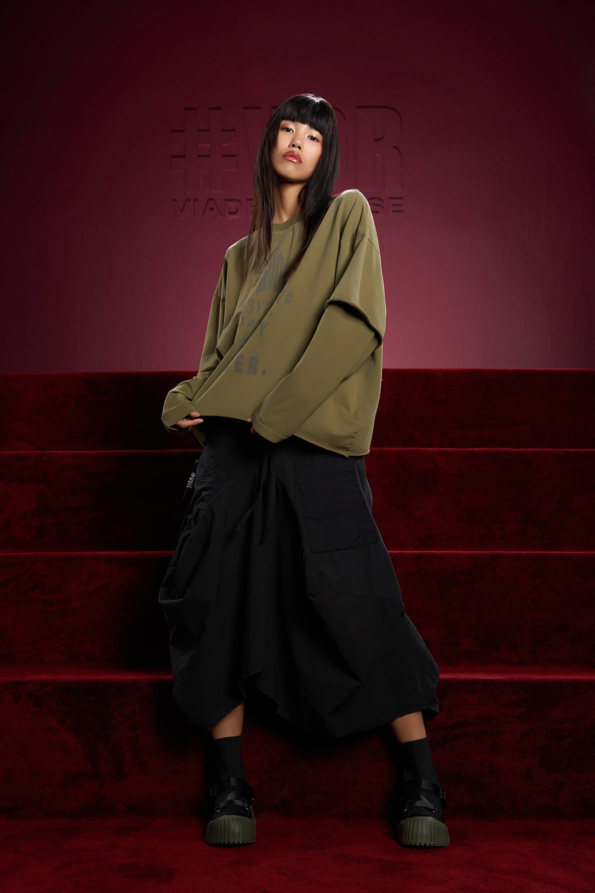 Olive L S T-shirt 16144