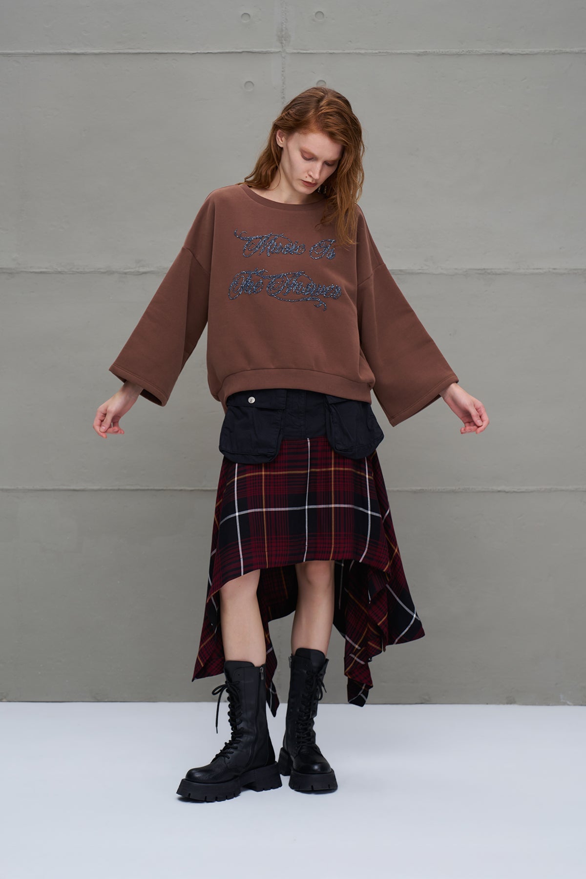 Brown Crew Neck Oversized Sweatshirt 18018