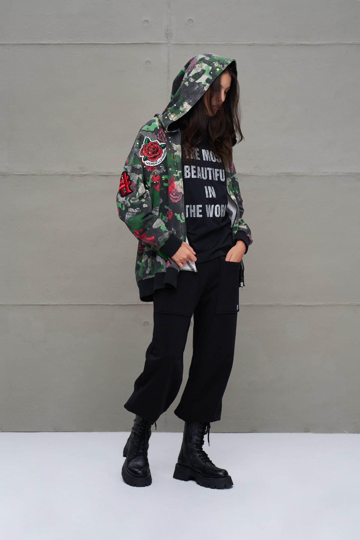 Camo Camouflage Print Oversized Sweatshirt 18026