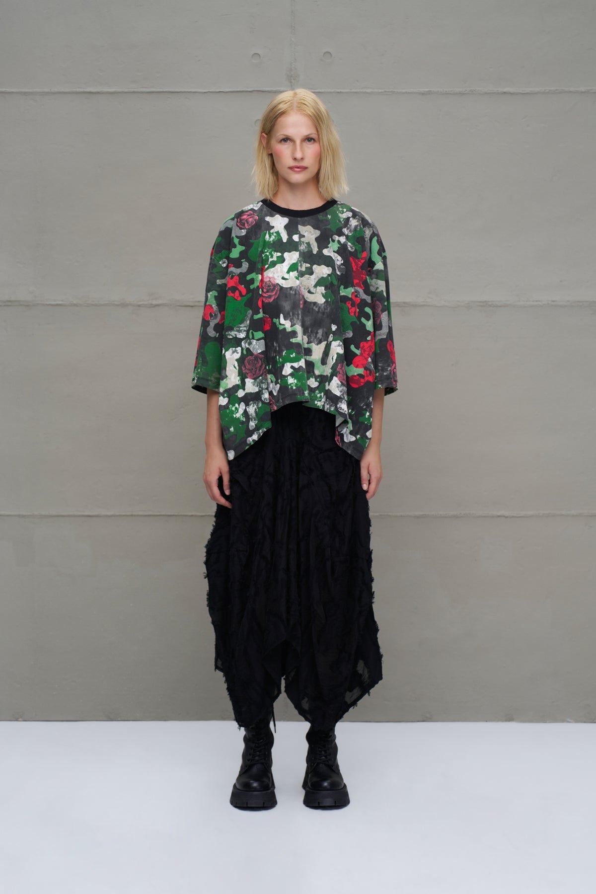 Camo Camouflage Print Asymmetric T-shirt 18029