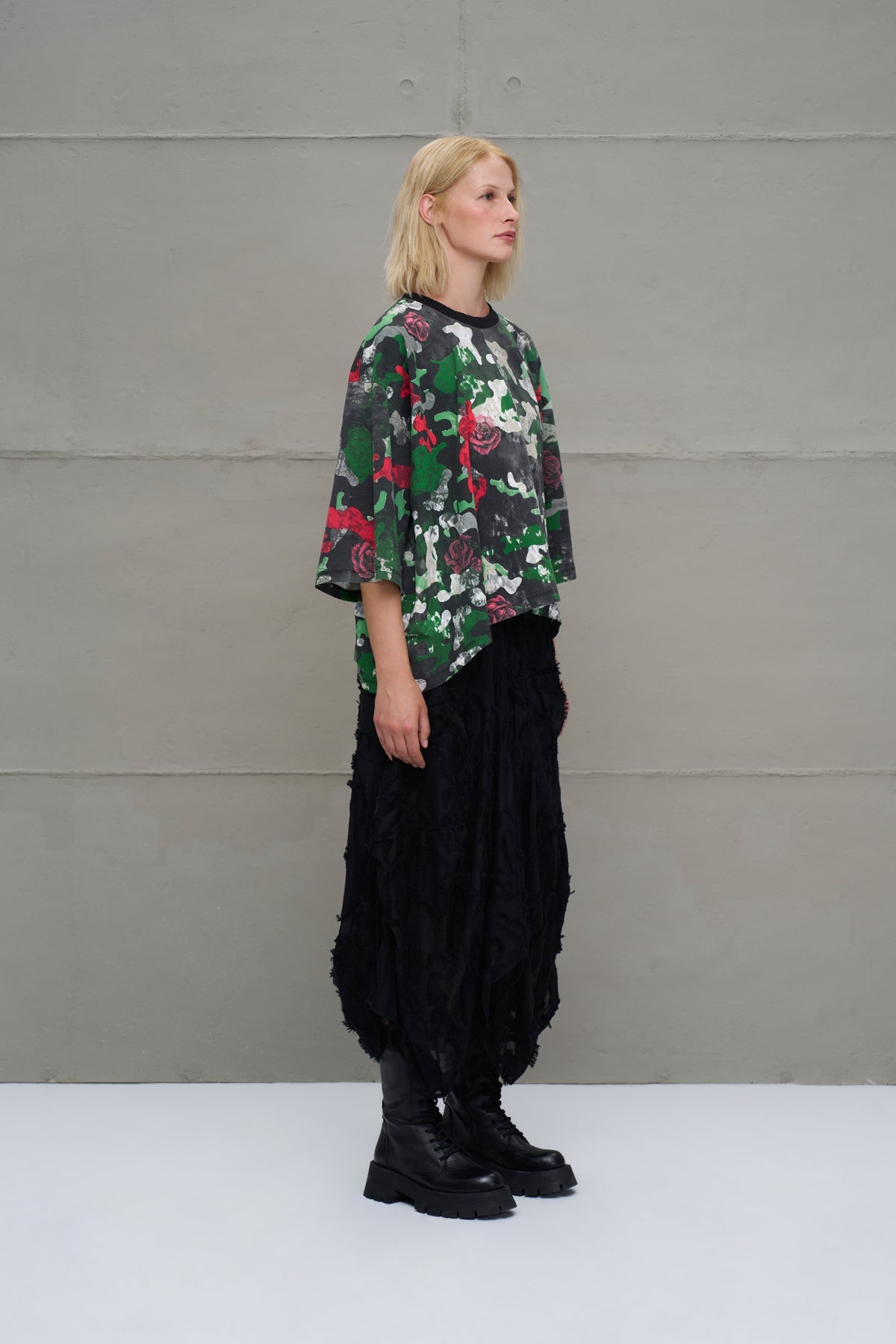 Camo Camouflage Print Asymmetric T-shirt 18029