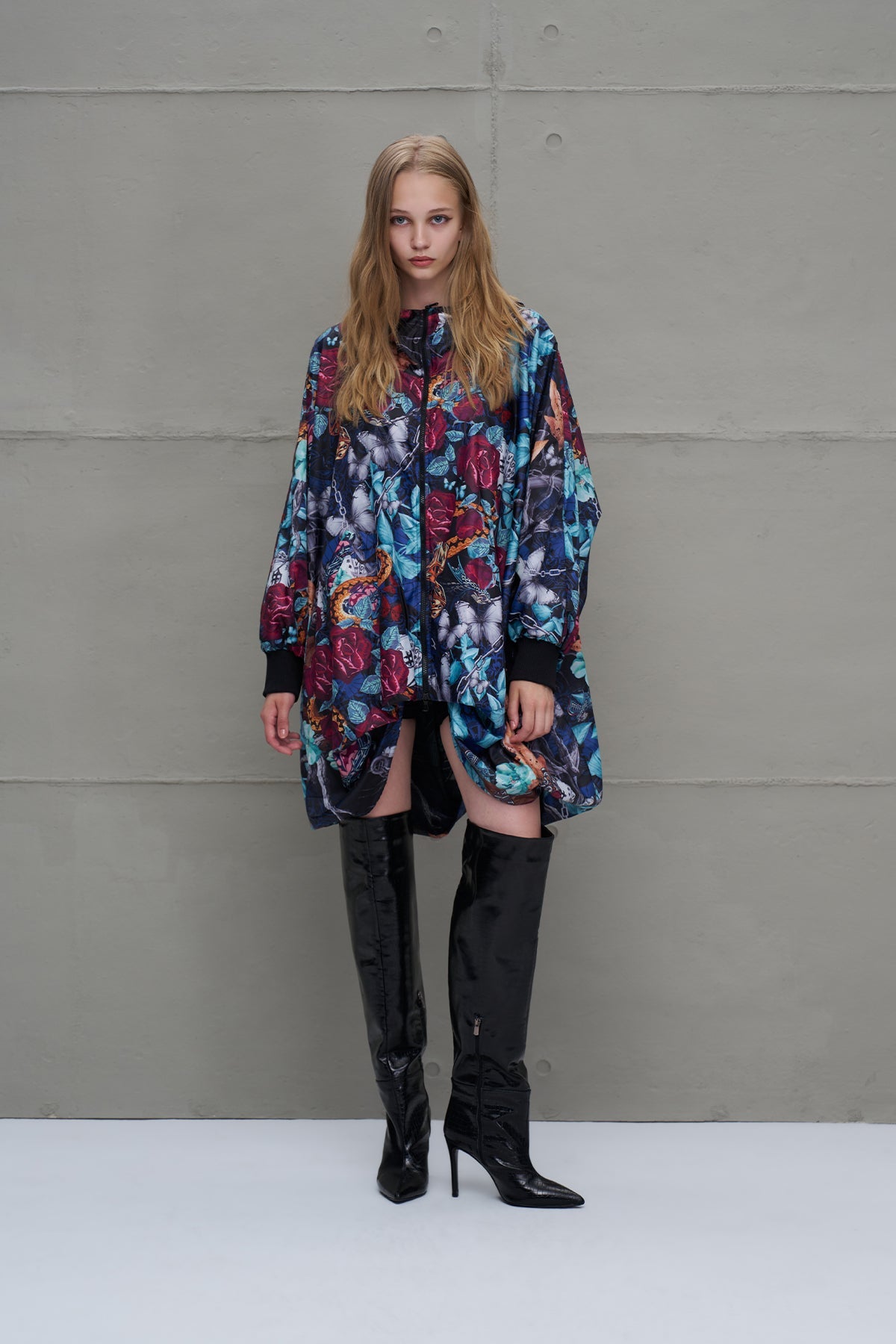 Multicolor Asymmetric Oversized Windbreaker Wind Coat 18030