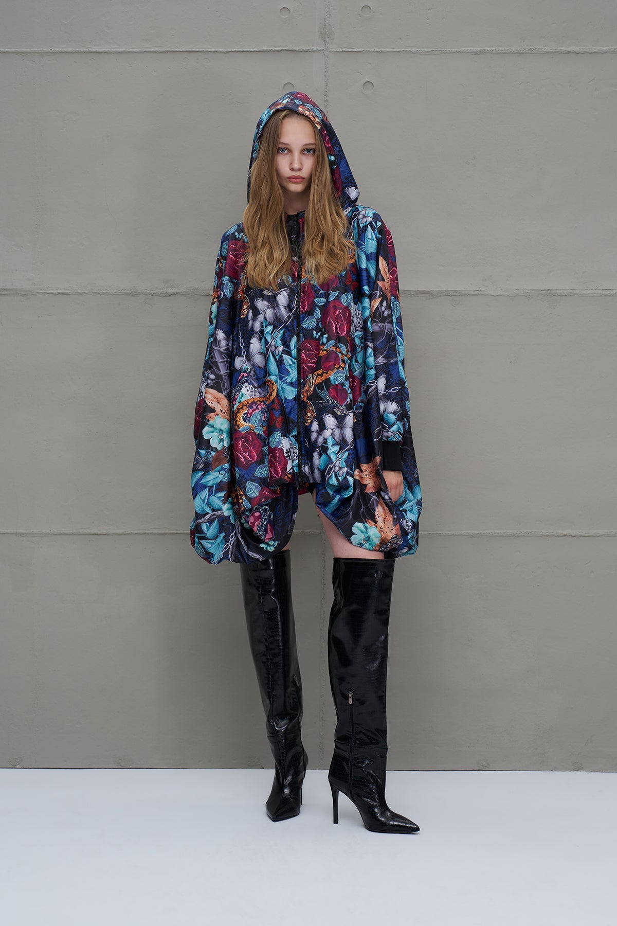 Multicolor Asymmetric Oversized Windbreaker Wind Coat 18030