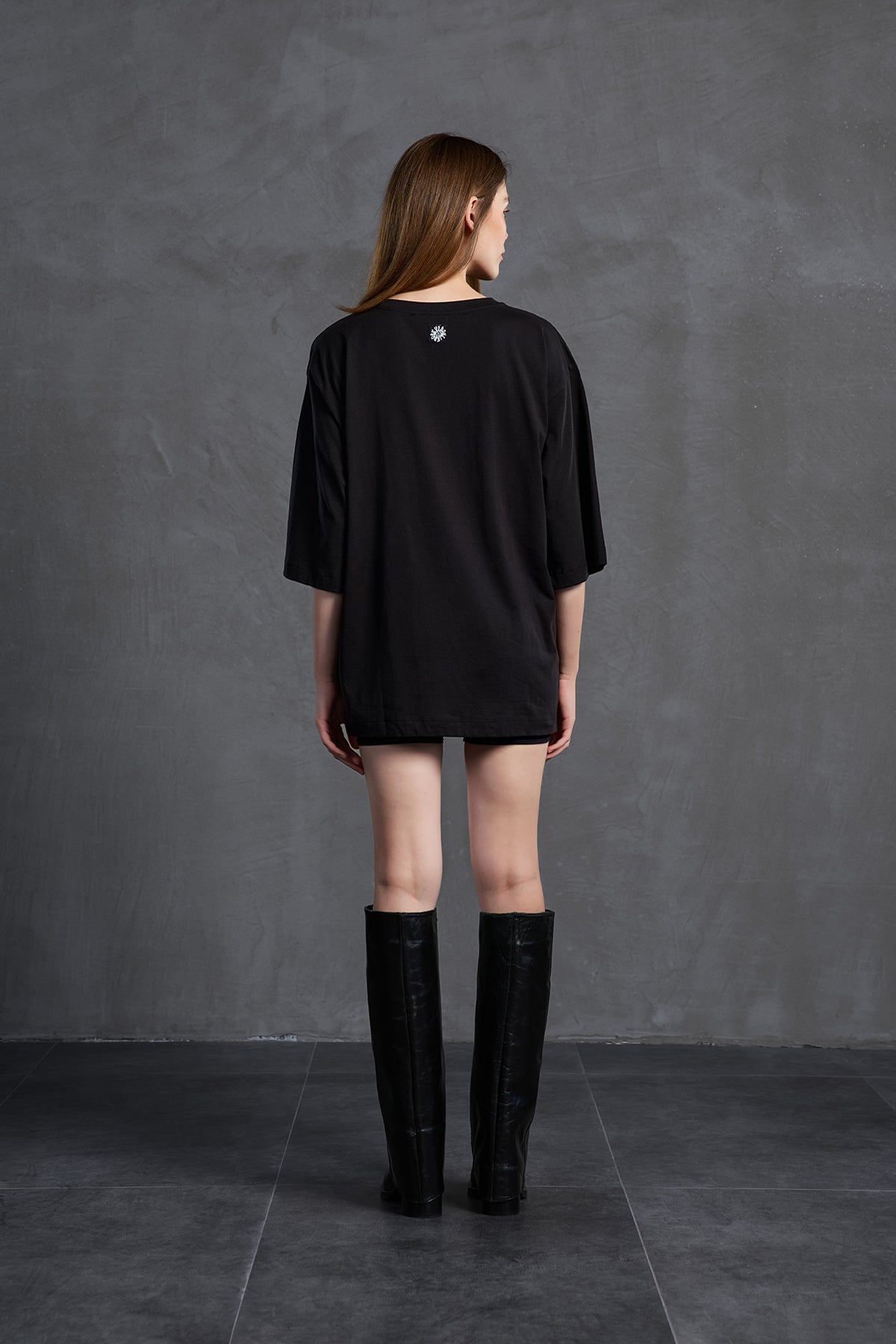 Black Printed Oversize T-shirt 18036