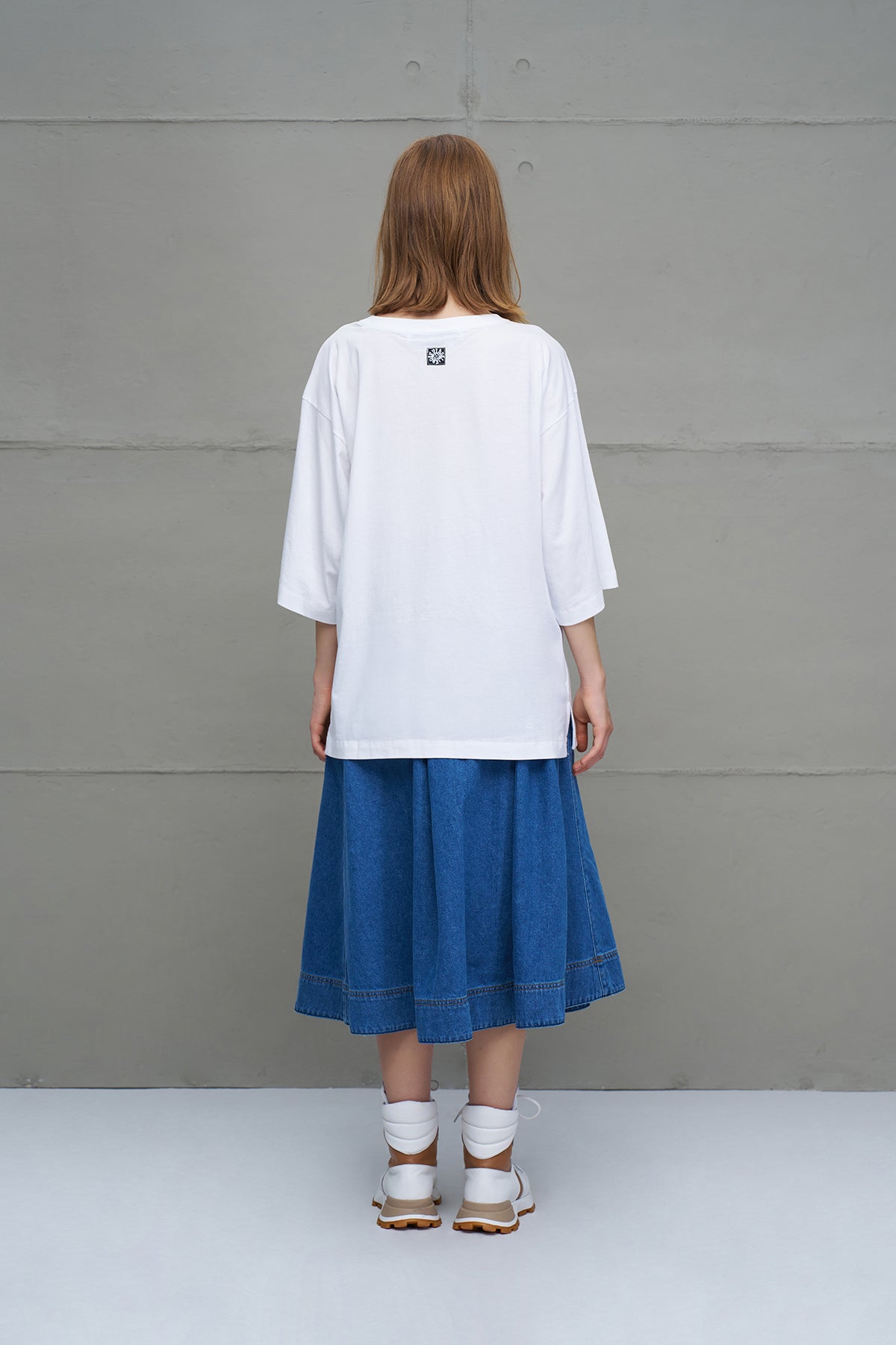 White Printed Oversized T-shirt 18036