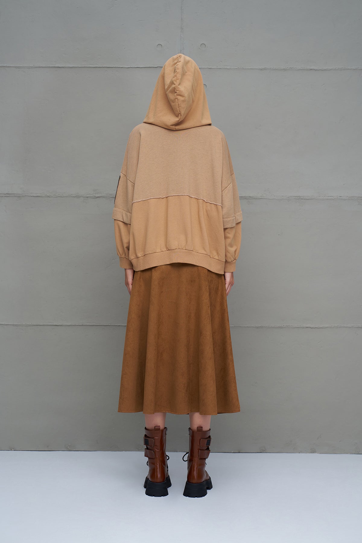 Camel Oversized Hooded Sweatshirt 18039