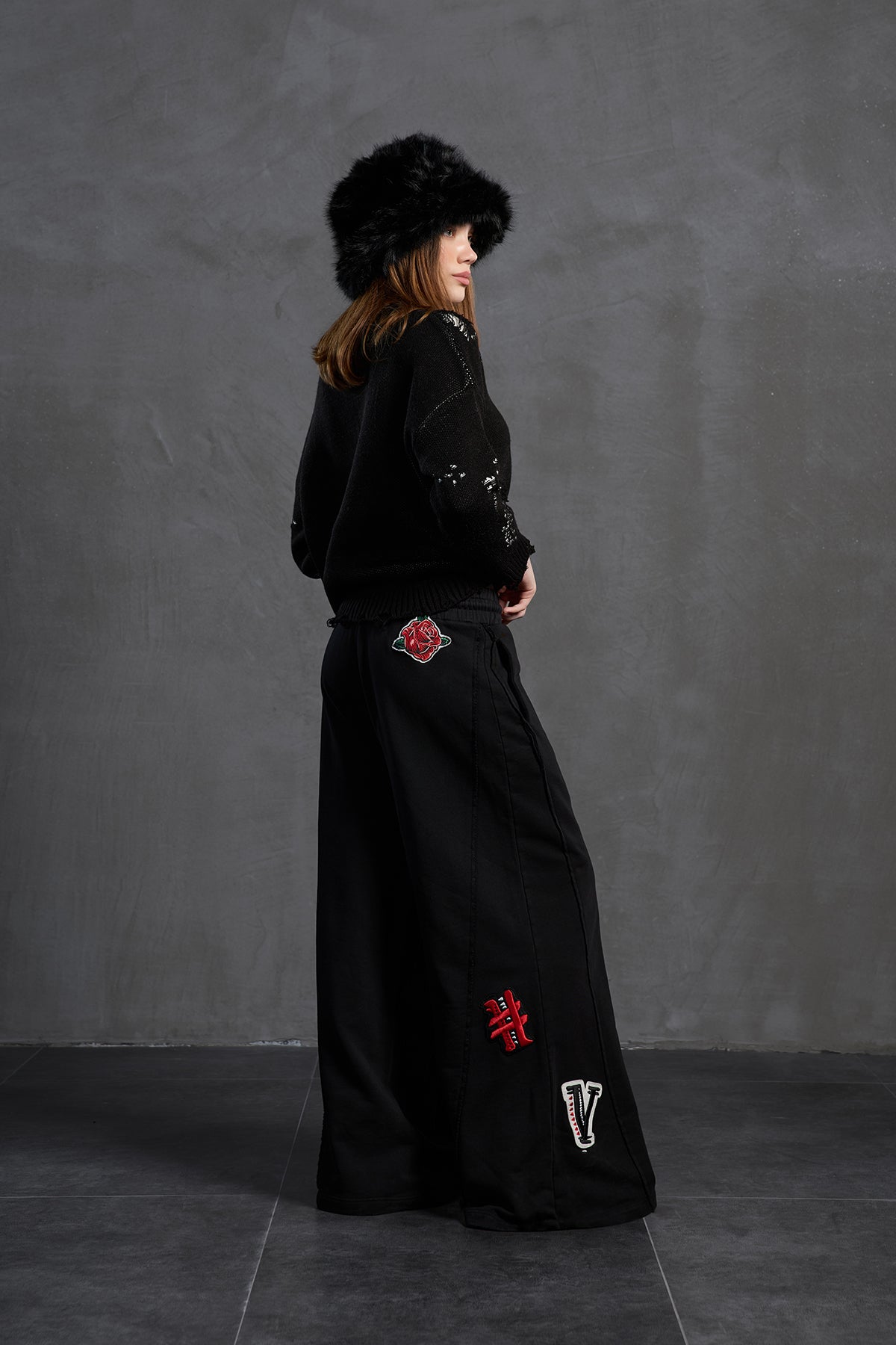 Black Off White Oversize Knit Sweater 18051