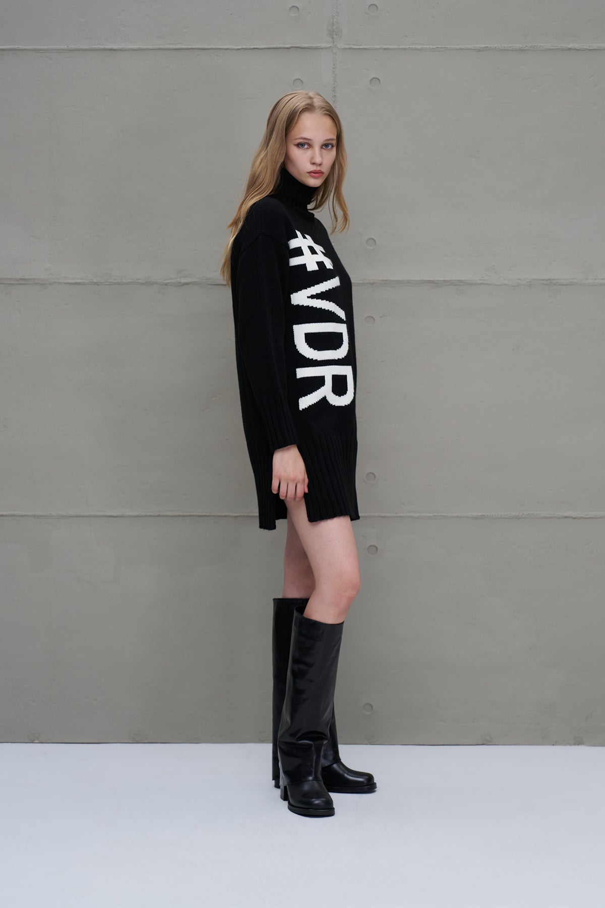 Black Off White Logo Knit Dress 18065