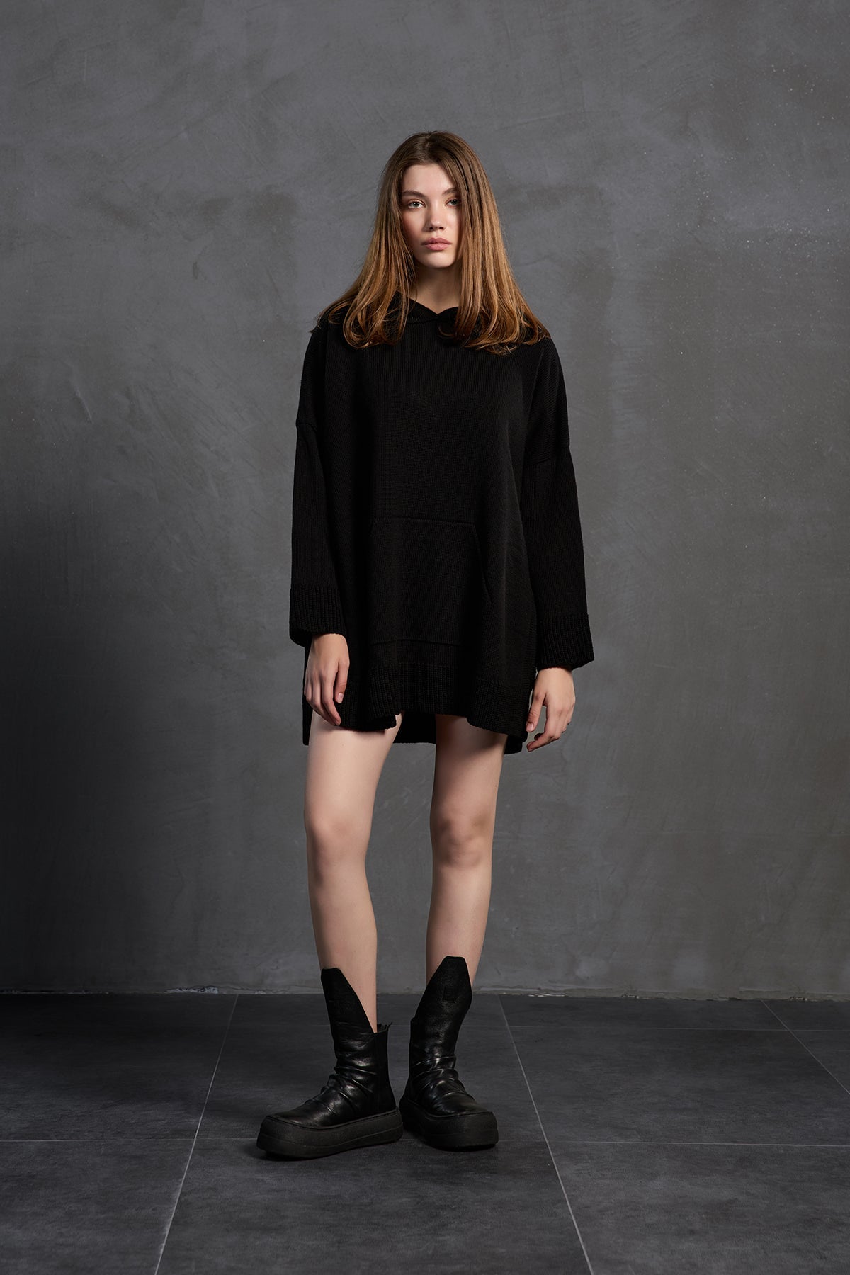 Black Oversize Knit Sweater 18071