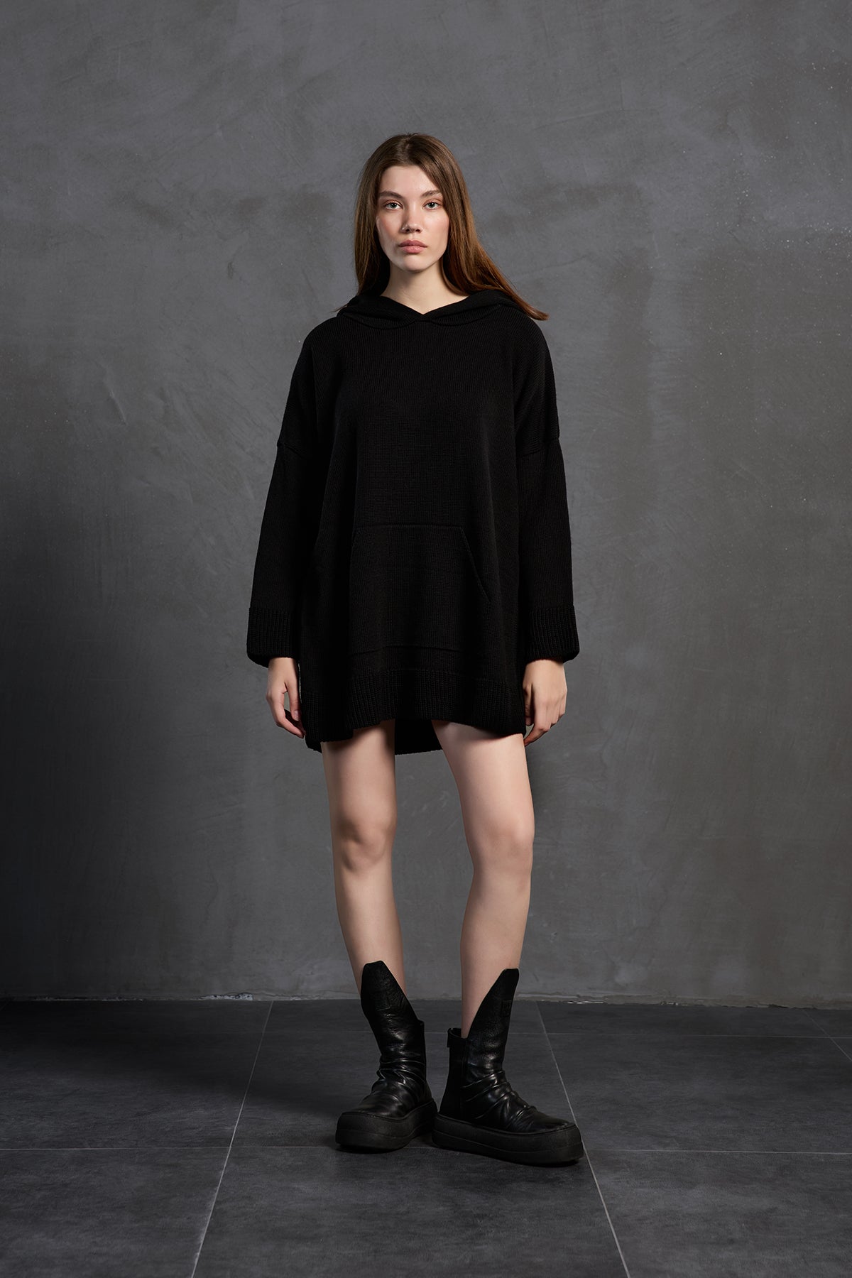 Black Oversize Knit Sweater 18071