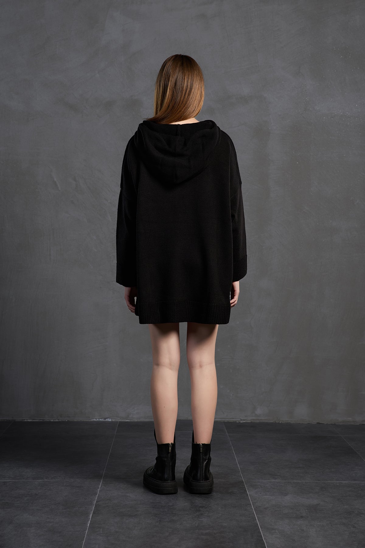 Black Oversize Knit Sweater 18071