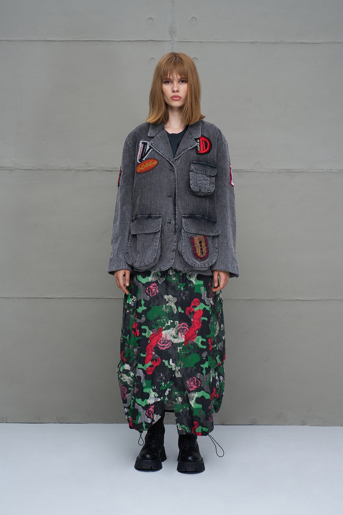 Anthracite Faded Effect Blazer Jacket 18078