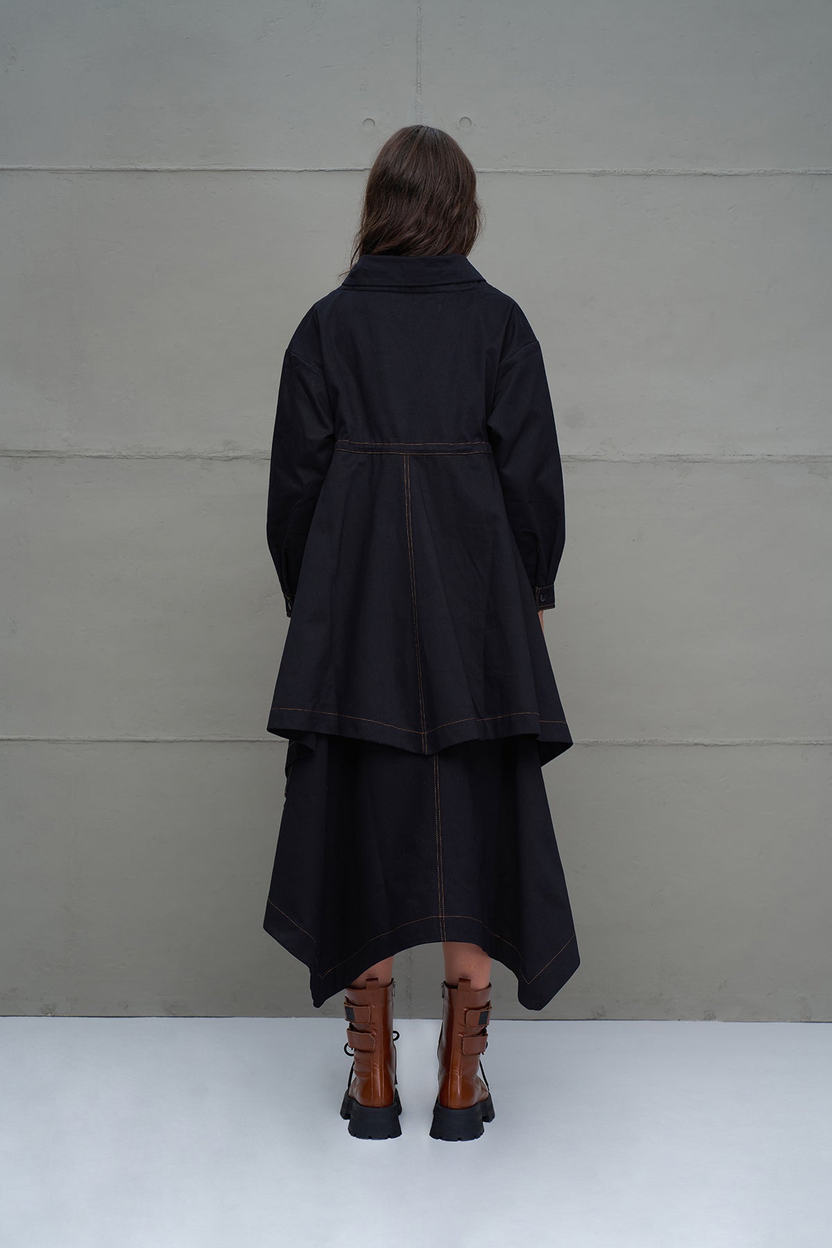 Black Strap Detail Denim Jacket 18080