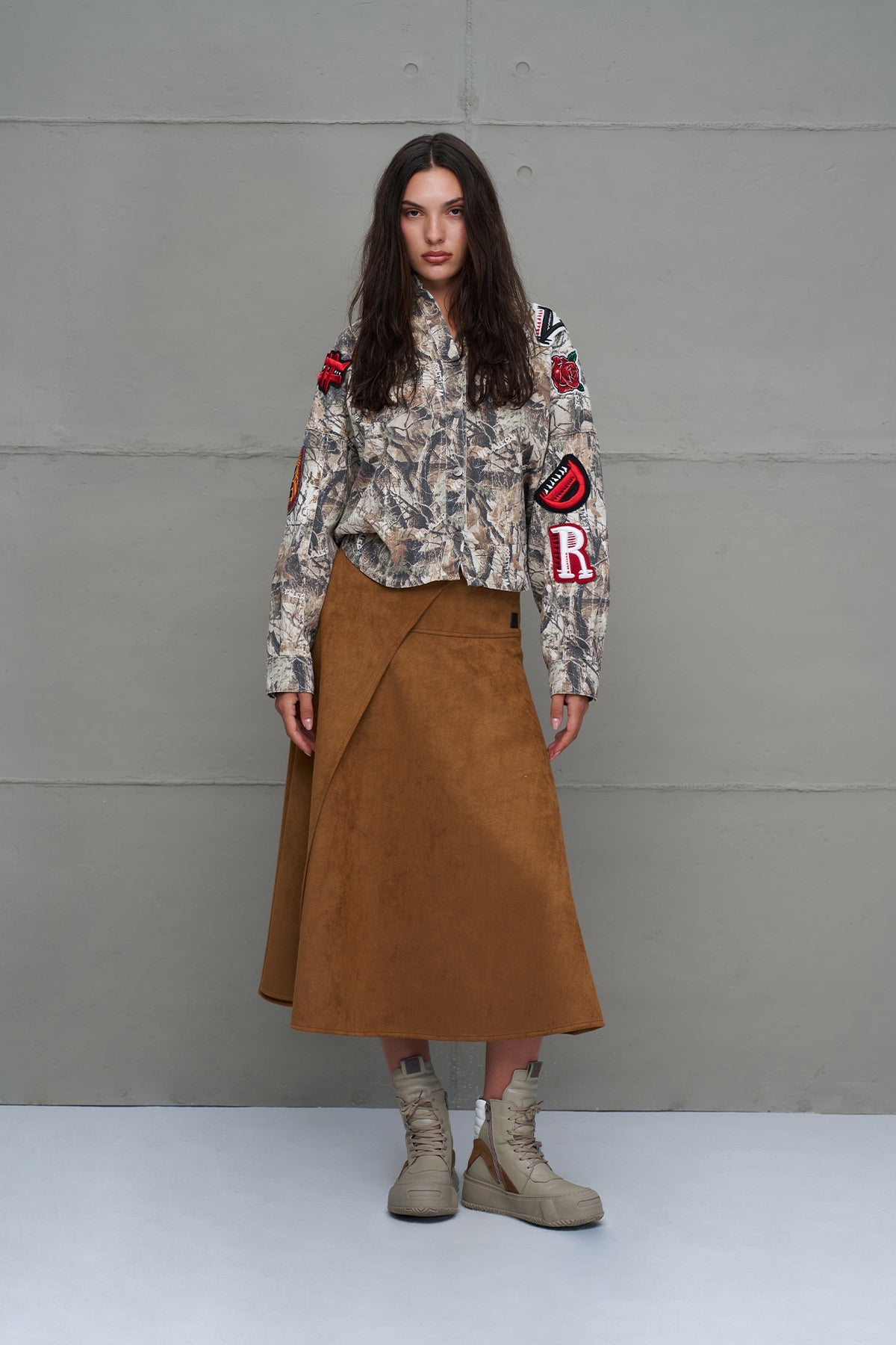 Beige Asymmetric Cut Oversized Shirt 18091