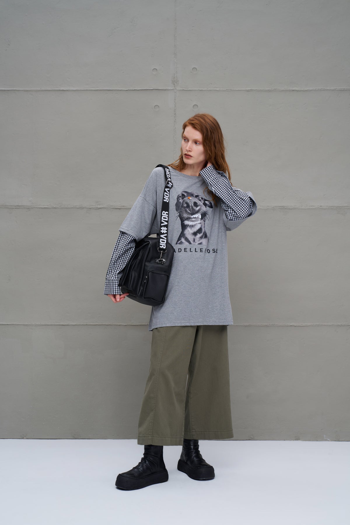 Khaki Wide-leg Trousers 18106