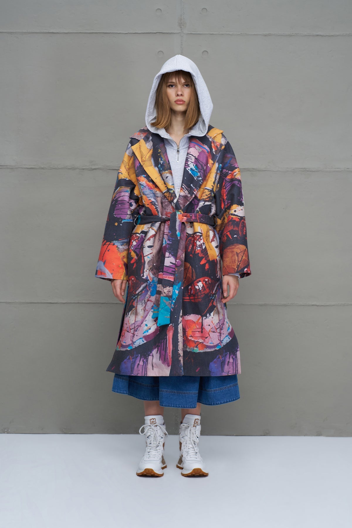 Multicolor Oversized Coat 18107