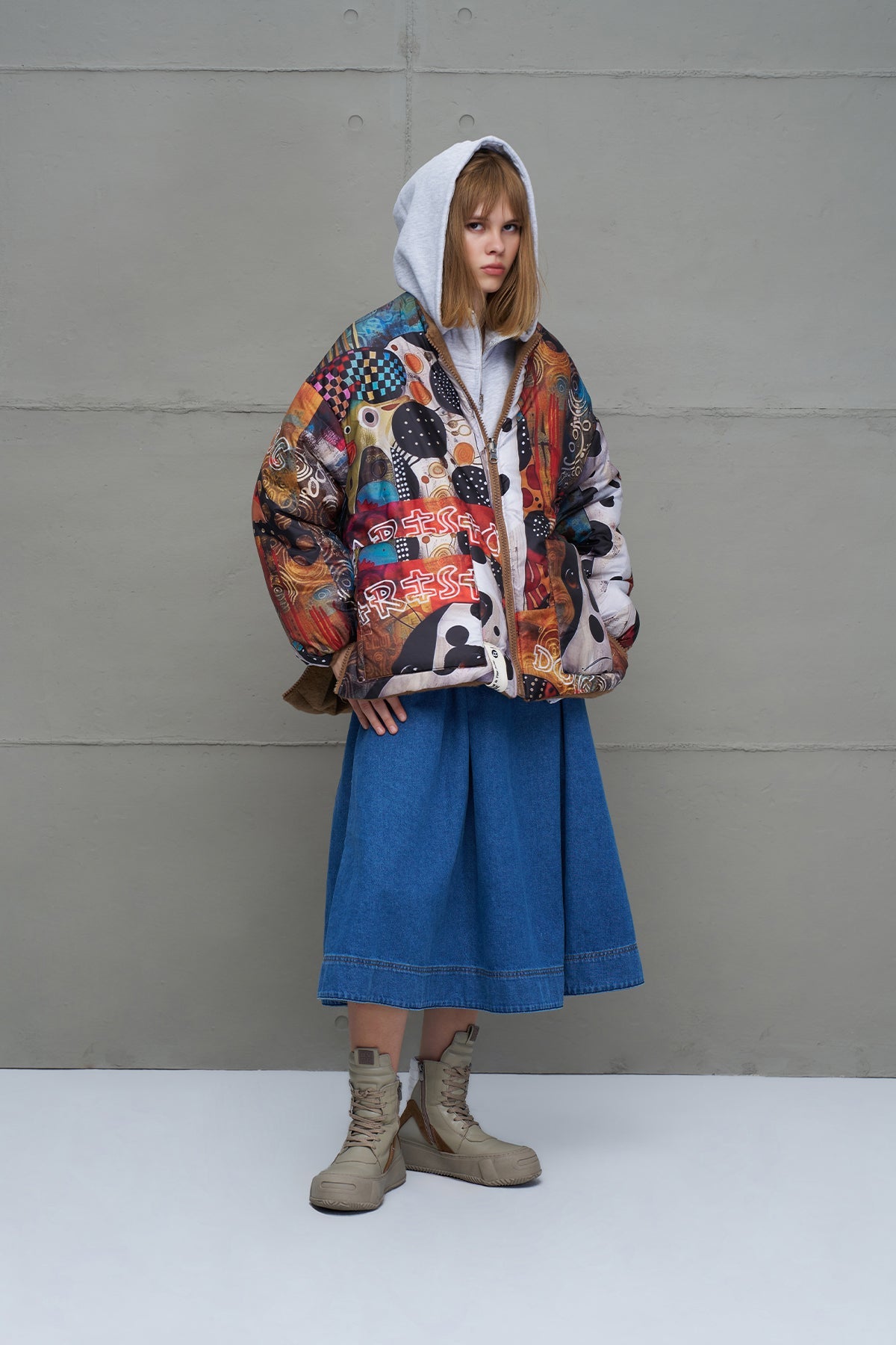 Camel Reversible Drawstring Oversized Coat 18135