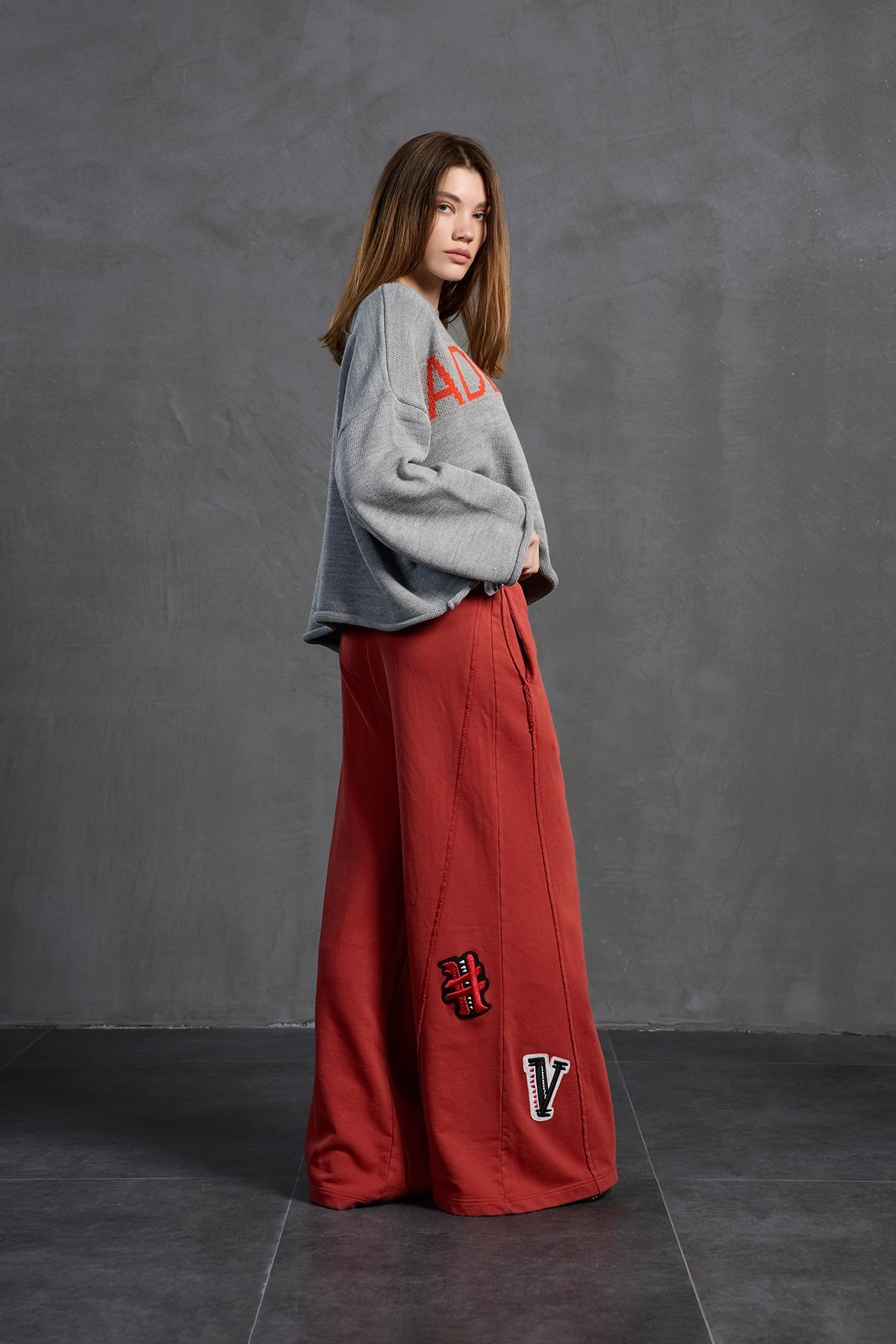 Maroon Oversize Trousers 18158