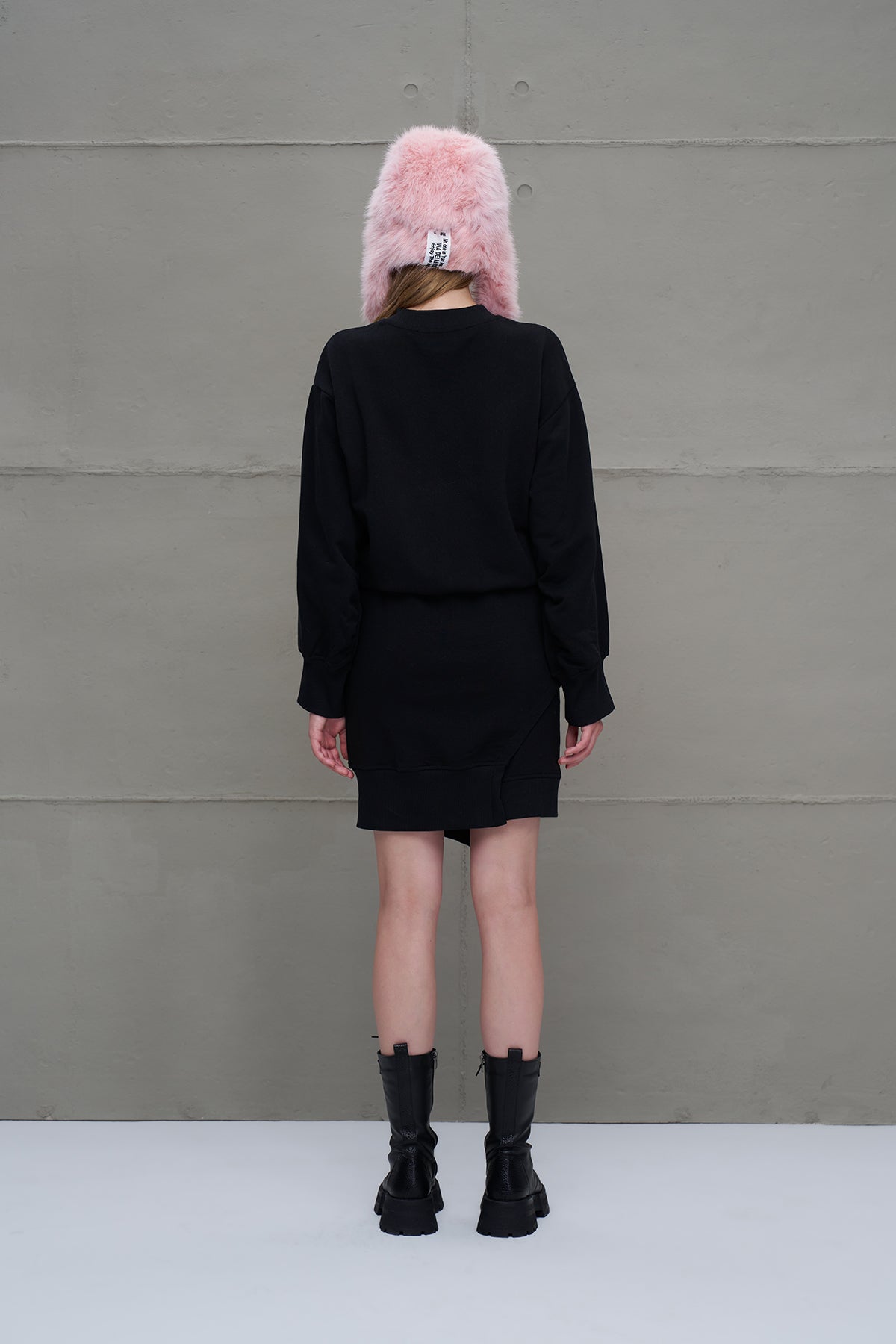 Black Asymmetric Oversized Dress 18161