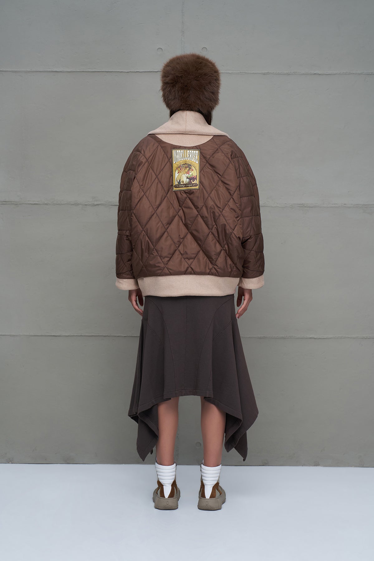 Beige Brown Double-sided Oversized Jacket 18186