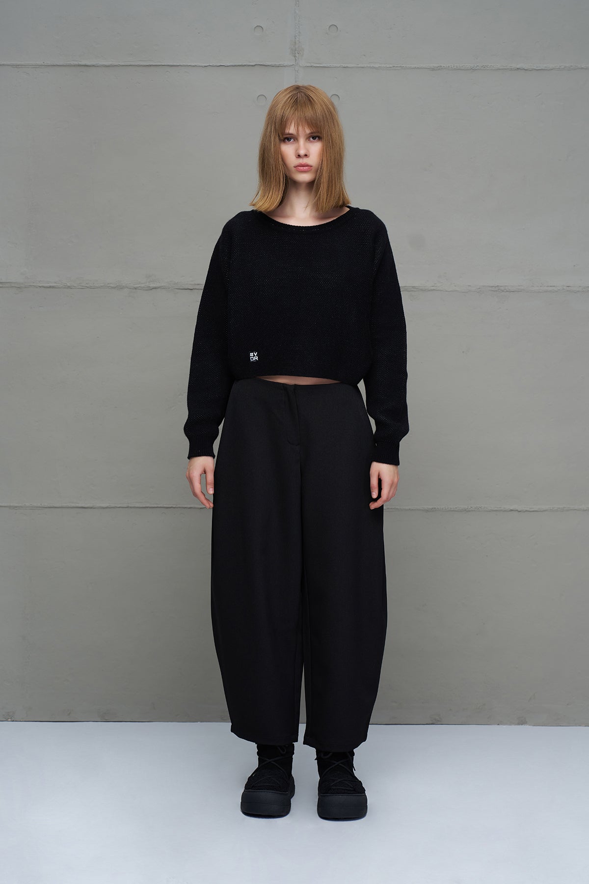 Black High-waist Balloon Trousers 18199