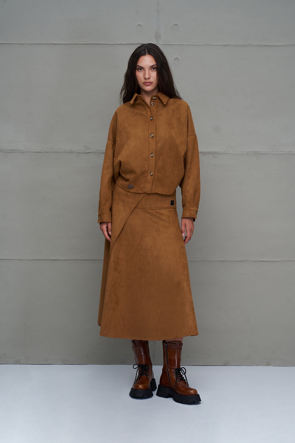 Brown Wide-sleeve Shirt 18207