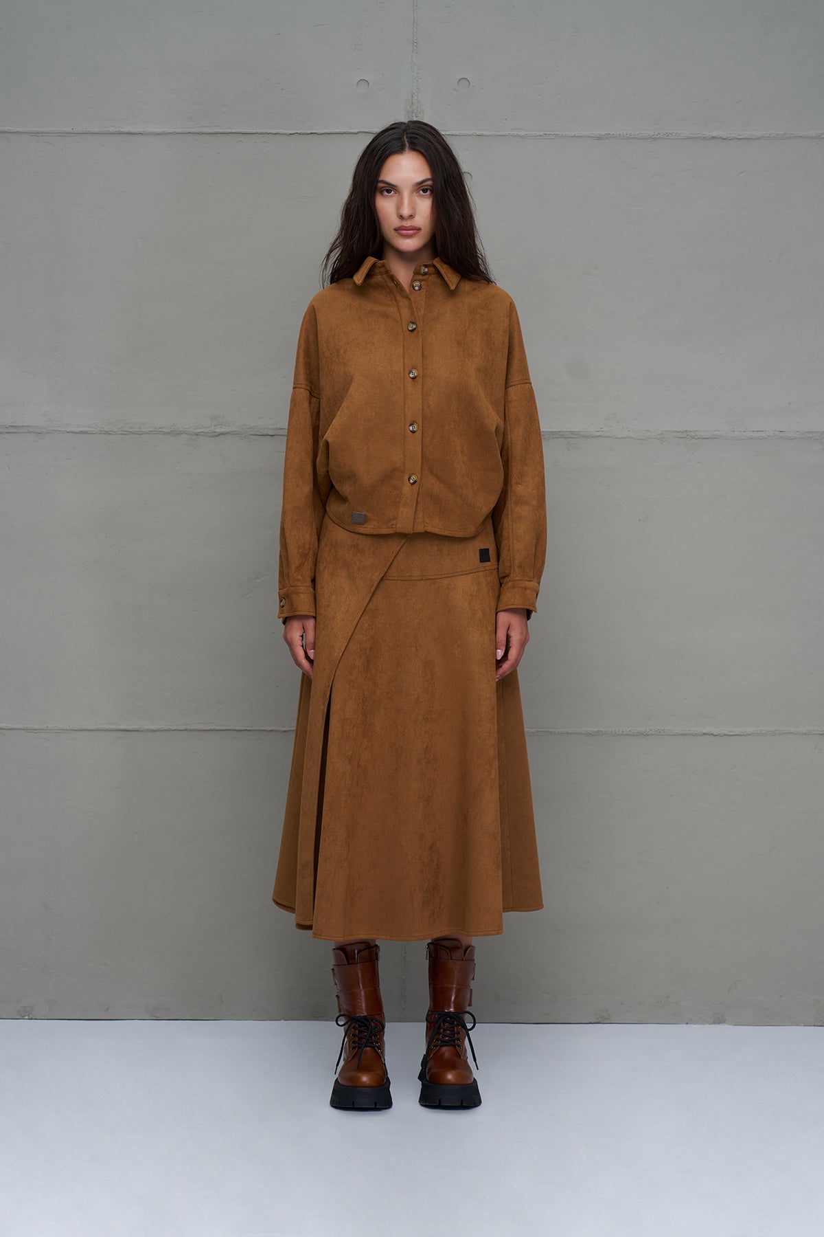 Brown Wide-sleeve Shirt 18207