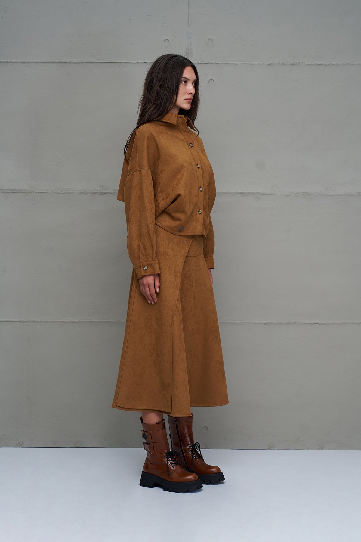 Brown Wide-sleeve Shirt 18207