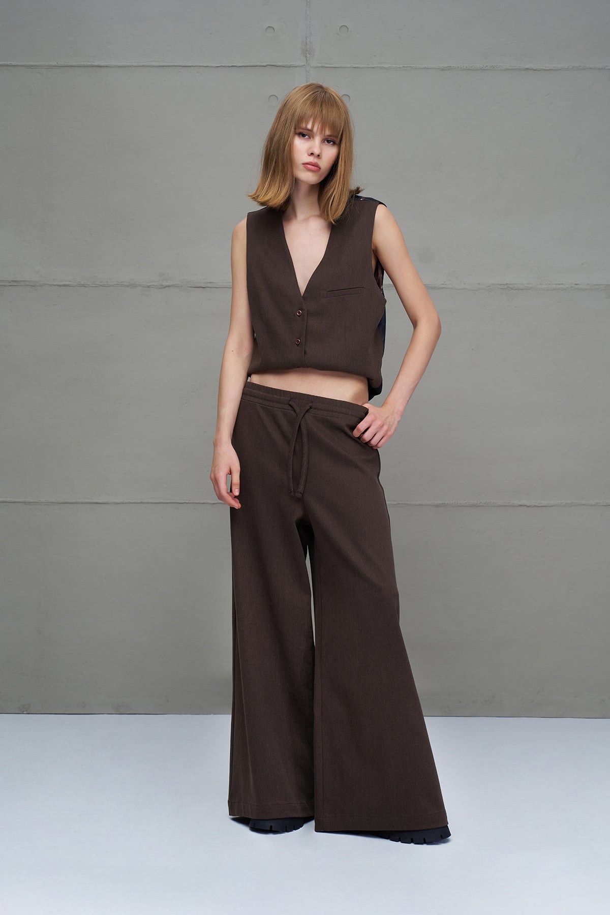 Brown Wide Leg Trousers 18212