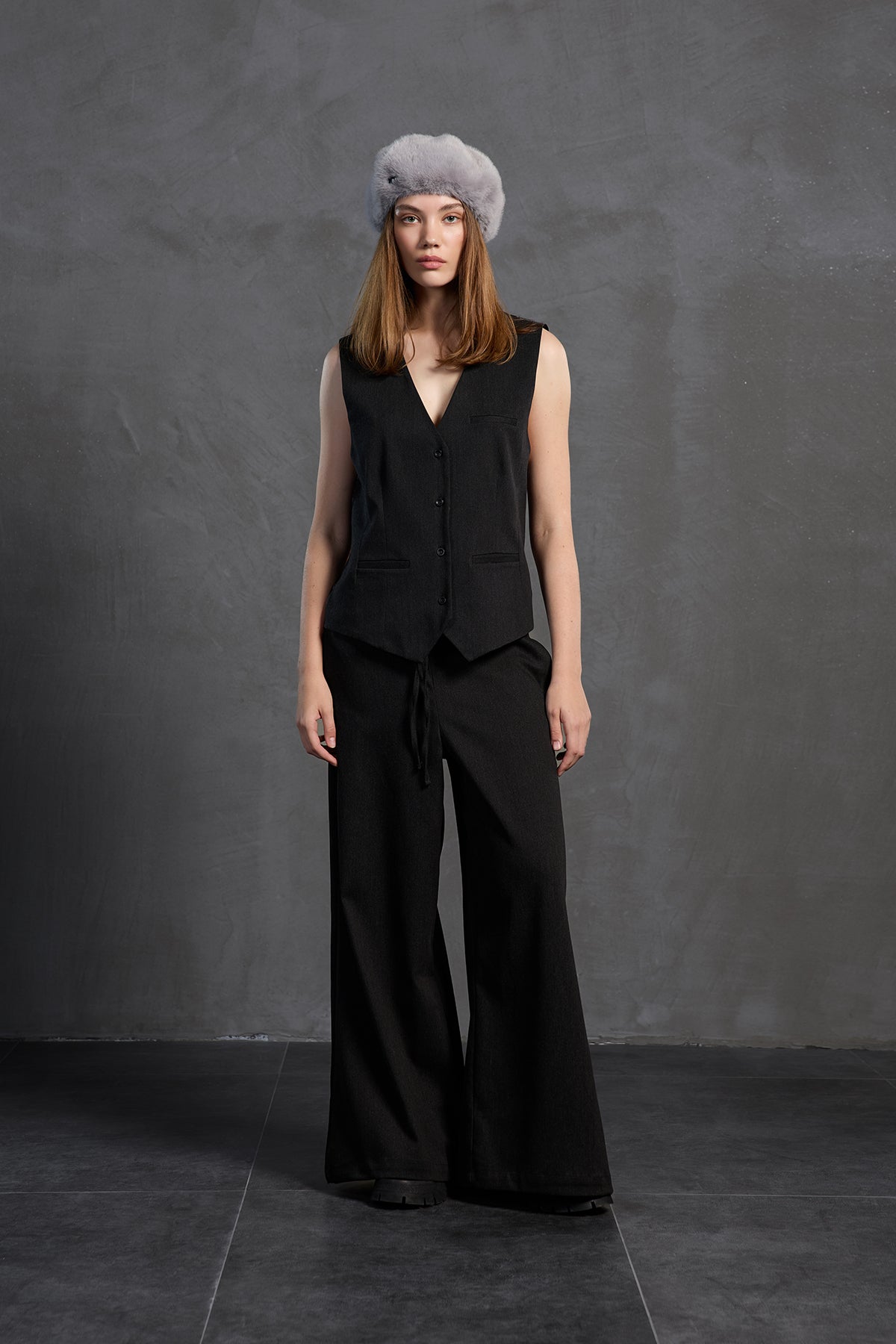 Black Wide Leg Trousers 18212
