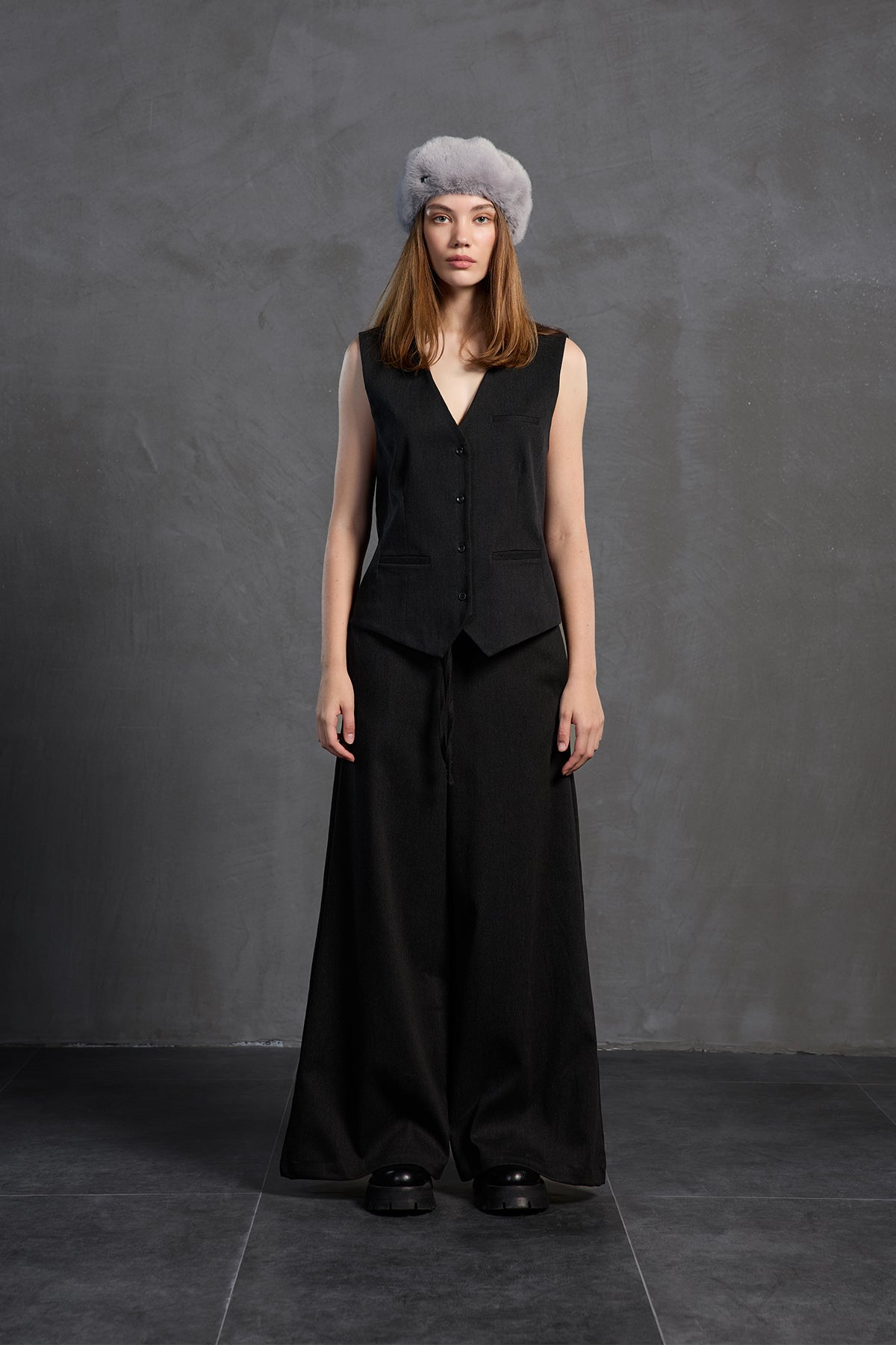 Black Wide Leg Trousers 18212