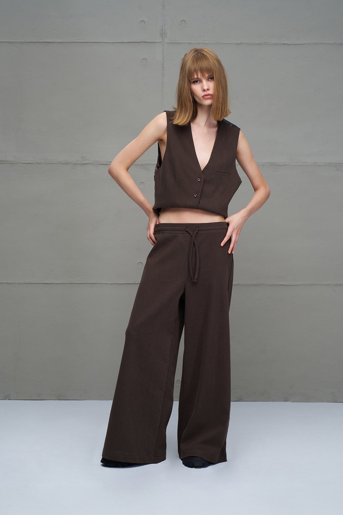 Brown Belted Vest 18214