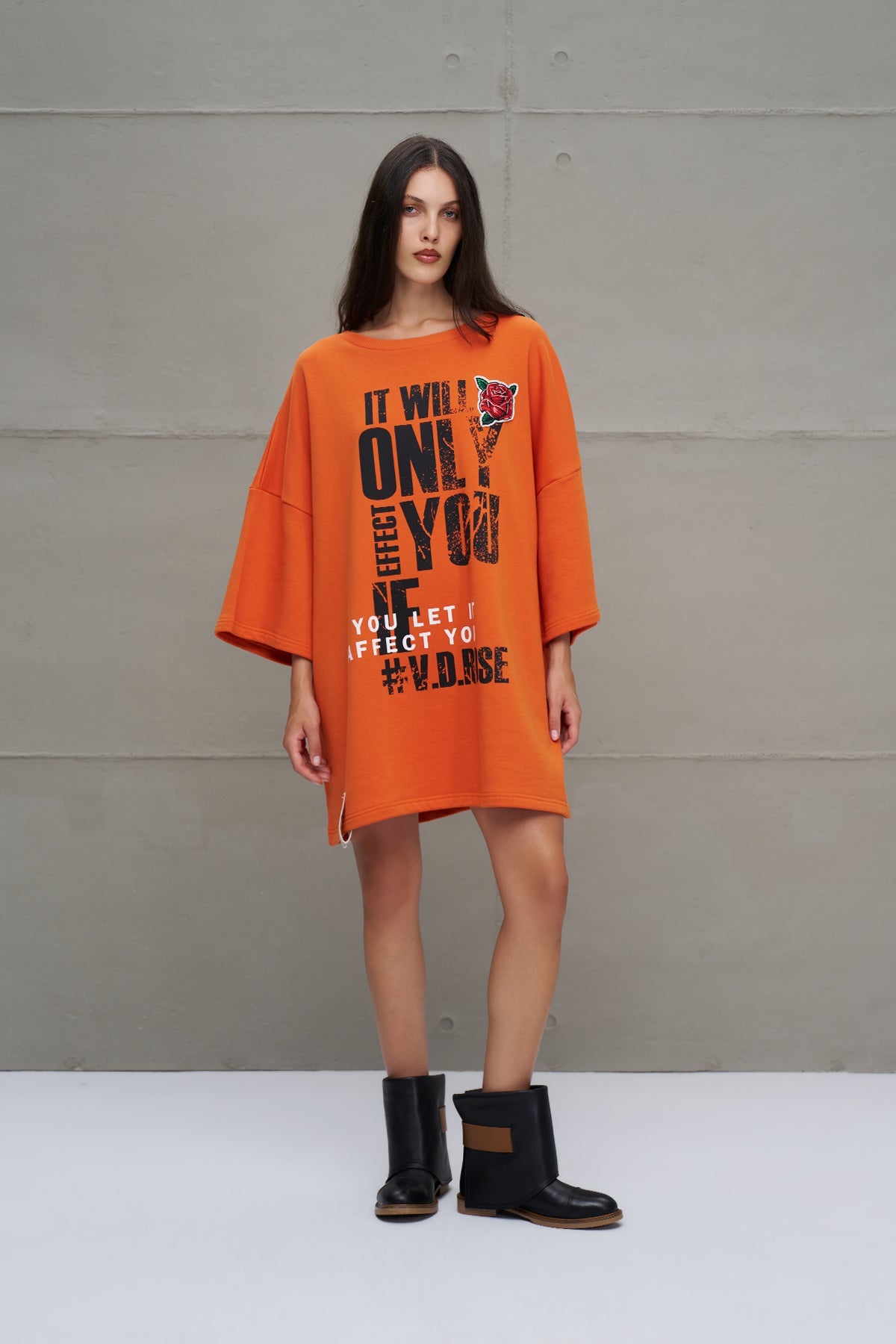 Orange Oversized Sweatshirt 18215