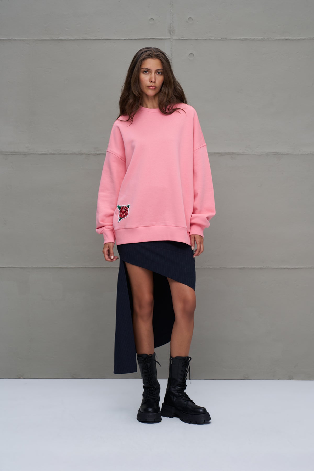 Pink Slogan Printed Oversized Sweatshirt 18218
